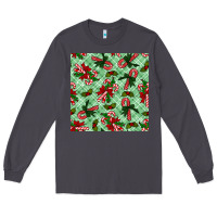 Smoke christmas candy cane seamless pattern Long Sleeve Tee - BundleAndBundleShop