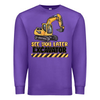 Purple see you later excavator Premium Sweatshirt - MaliasSmallBusiness