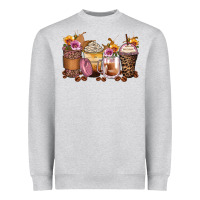 Heather Grey leopard rose glitter flowers coffee cups Heavyweight Sweatshirt - Zillion Design Studio