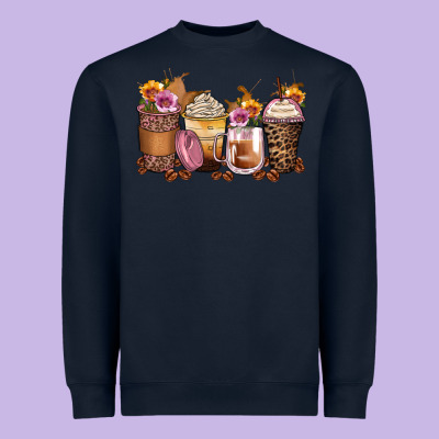 Leopard Rose Glitter Flowers Coffee Cups Heavyweight Sweatshirt Designed By Zillion Design Studio