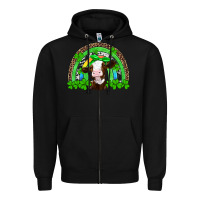 Black st patricks cow rainbow Zipper Hoodie - Artiststas