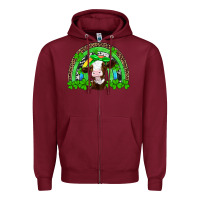 Burgundy st patricks cow rainbow Zipper Hoodie - Artiststas