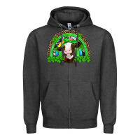 Charcoal Heather st patricks cow rainbow Zipper Hoodie - Artiststas