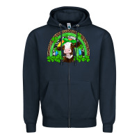 Navy st patricks cow rainbow Zipper Hoodie - Artiststas