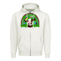 Oatmeal Heather st patricks cow rainbow Zipper Hoodie - Artiststas