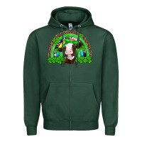 Sports Green st patricks cow rainbow Zipper Hoodie - Artiststas