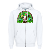 White st patricks cow rainbow Zipper Hoodie - Artiststas