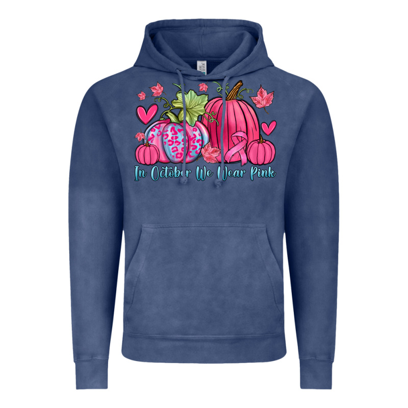 In October We Wear Pink Vintage Hoodie by Zillion Design Studio | Teevron