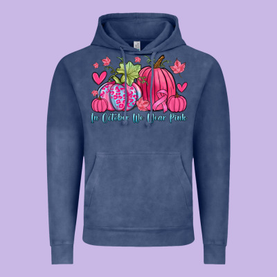 In October We Wear Pink Vintage Hoodie Designed By Zillion Design Studio