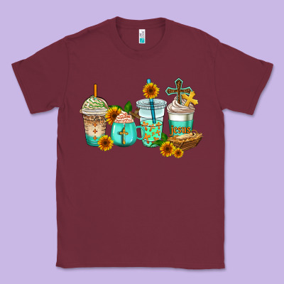 Jesus Coffee Cups Classic Tee Designed By Adodesignshop
