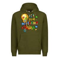 Army Green let your light shine Premium Hoodie - LillyAllenDesigns