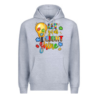 Heather Grey let your light shine Premium Hoodie - LillyAllenDesigns