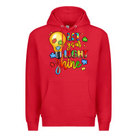 Red let your light shine Premium Hoodie - LillyAllenDesigns