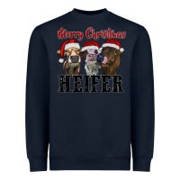 Navy merry christmas heifer Heavyweight Sweatshirt - RanaPortraitStore