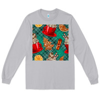 Moon Dust christmas hot chocolate and cookie seamless pattern Long Sleeve Tee - BundleAndBundleShop