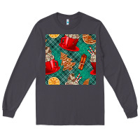 Smoke christmas hot chocolate and cookie seamless pattern Long Sleeve Tee - BundleAndBundleShop