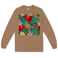 Toasted Coconut christmas hot chocolate and cookie seamless pattern Long Sleeve Tee - BundleAndBundleShop