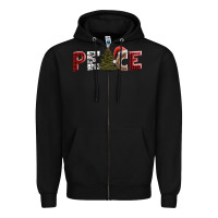 Black peace christmas Zipper Hoodie - AdoDesignShop