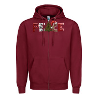Burgundy peace christmas Zipper Hoodie - AdoDesignShop