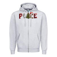 Heather Grey peace christmas Zipper Hoodie - AdoDesignShop