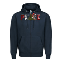 Navy peace christmas Zipper Hoodie - AdoDesignShop