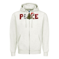 Oatmeal Heather peace christmas Zipper Hoodie - AdoDesignShop