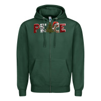 Sports Green peace christmas Zipper Hoodie - AdoDesignShop