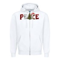 White peace christmas Zipper Hoodie - AdoDesignShop