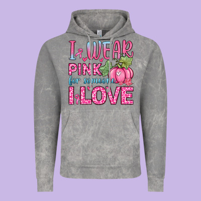 I Wear Pink For Someone I Love Vintage Hoodie Designed By Zillion Design Studio