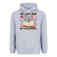 Heather Grey she's got a book for every situation Heavyweight Hoodie - MaliasSmallBusiness