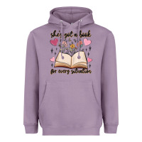 Lavender she's got a book for every situation Heavyweight Hoodie - MaliasSmallBusiness