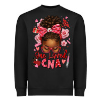 Black one loved cna afro messy bun Heavyweight Sweatshirt - texasbilliewilder