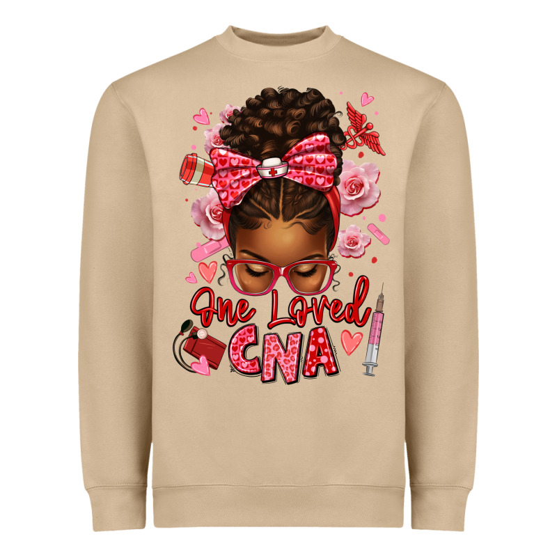 One Loved Cna Afro Messy Bun Heavyweight Sweatshirt by texasbilliewilder | Teevron