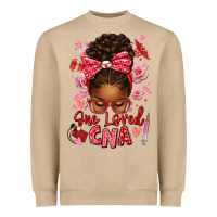 Mushroom one loved cna afro messy bun Heavyweight Sweatshirt - texasbilliewilder
