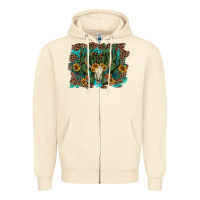 Sandshell leopard bull skull cactus sunflowers Zipper Hoodie - AdoDesignShop