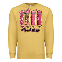 Antique Gold valentine's day teacher life pencils Premium Sweatshirt - MaliasSmallBusiness