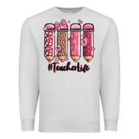 Dove Grey valentine's day teacher life pencils Premium Sweatshirt - MaliasSmallBusiness