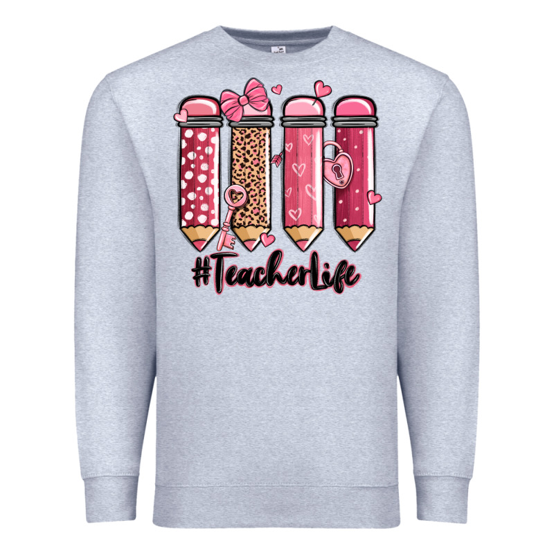 Valentine's Day Teacher Life Pencils Premium Sweatshirt by MaliasSmallBusiness | Teevron