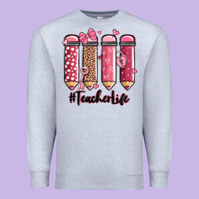 Valentine's Day Teacher Life Pencils Premium Sweatshirt Designed By Maliassmallbusiness