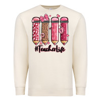 Sandshell valentine's day teacher life pencils Premium Sweatshirt - MaliasSmallBusiness