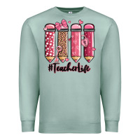 Seafoam valentine's day teacher life pencils Premium Sweatshirt - MaliasSmallBusiness