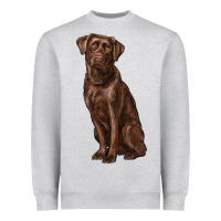 Heather Grey labrador retriever Heavyweight Sweatshirt - RanaPortraitStore