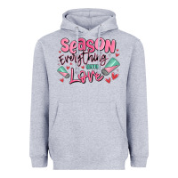 Heather Grey season everything with love Heavyweight Hoodie - MaliasSmallBusiness