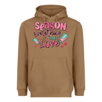 Toasted Coconut season everything with love Heavyweight Hoodie - MaliasSmallBusiness