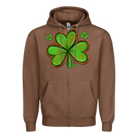 Chestnut st patricks day shamrock with glitter Zipper Hoodie - Artiststas