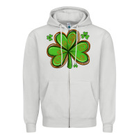 Dove Grey st patricks day shamrock with glitter Zipper Hoodie - Artiststas