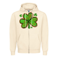 Sandshell st patricks day shamrock with glitter Zipper Hoodie - Artiststas