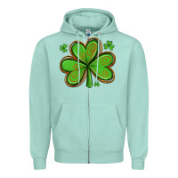 Seafoam st patricks day shamrock with glitter Zipper Hoodie - Artiststas
