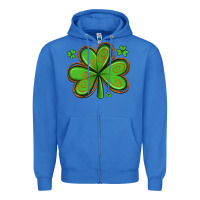 True Royal st patricks day shamrock with glitter Zipper Hoodie - Artiststas