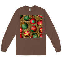 Chestnut christmas ornaments and leopard seamless pattern Long Sleeve Tee - BundleAndBundleShop